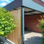 Caport Ouvert avec Mélèze à Arras vue détail des claustras en mélèzes