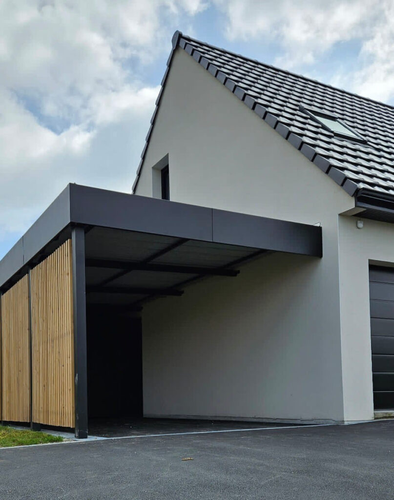 Carport Melez semi-fermé à Emmerin