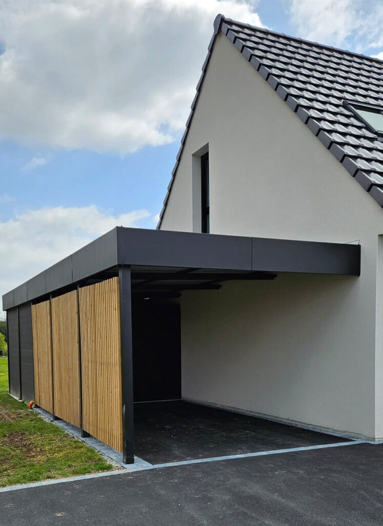 Carport Melez semi-fermé à Emmerin