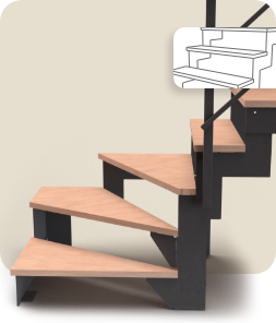 Modele d'escalier sur mesure Mondrian 700