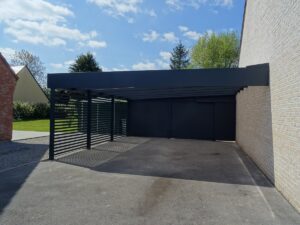 Carport alu sur mesure semi-fermé à Béthune vue de Face