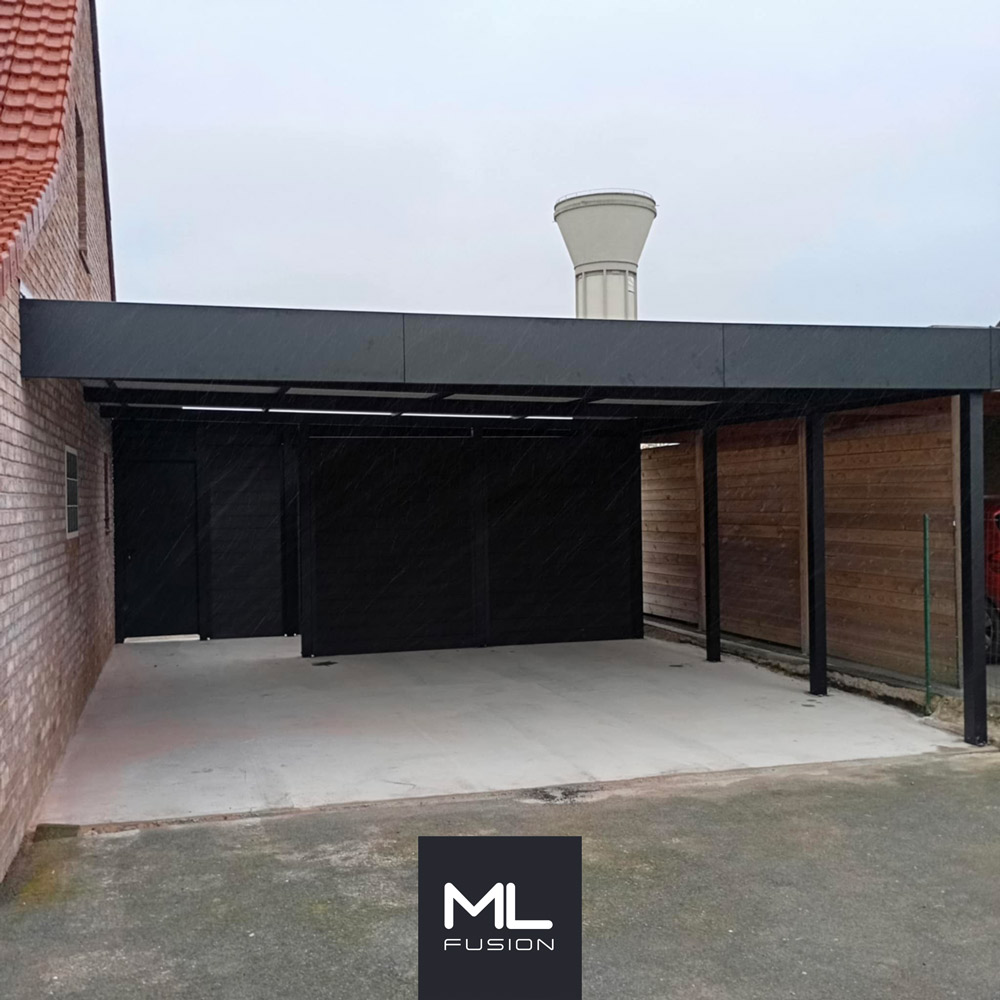 Carport Autoportant Semi-Fermé avec Espace Atelier à Arras