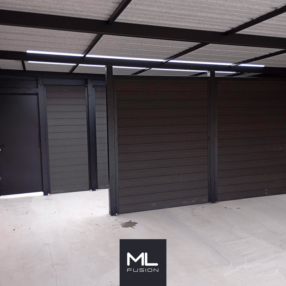 Vue intérieur du carport fabriqué dans le nord