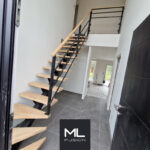 Escalier en bois et métal vue d