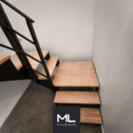 Escalier moderne métal et bois - Quart Tournant bas droit