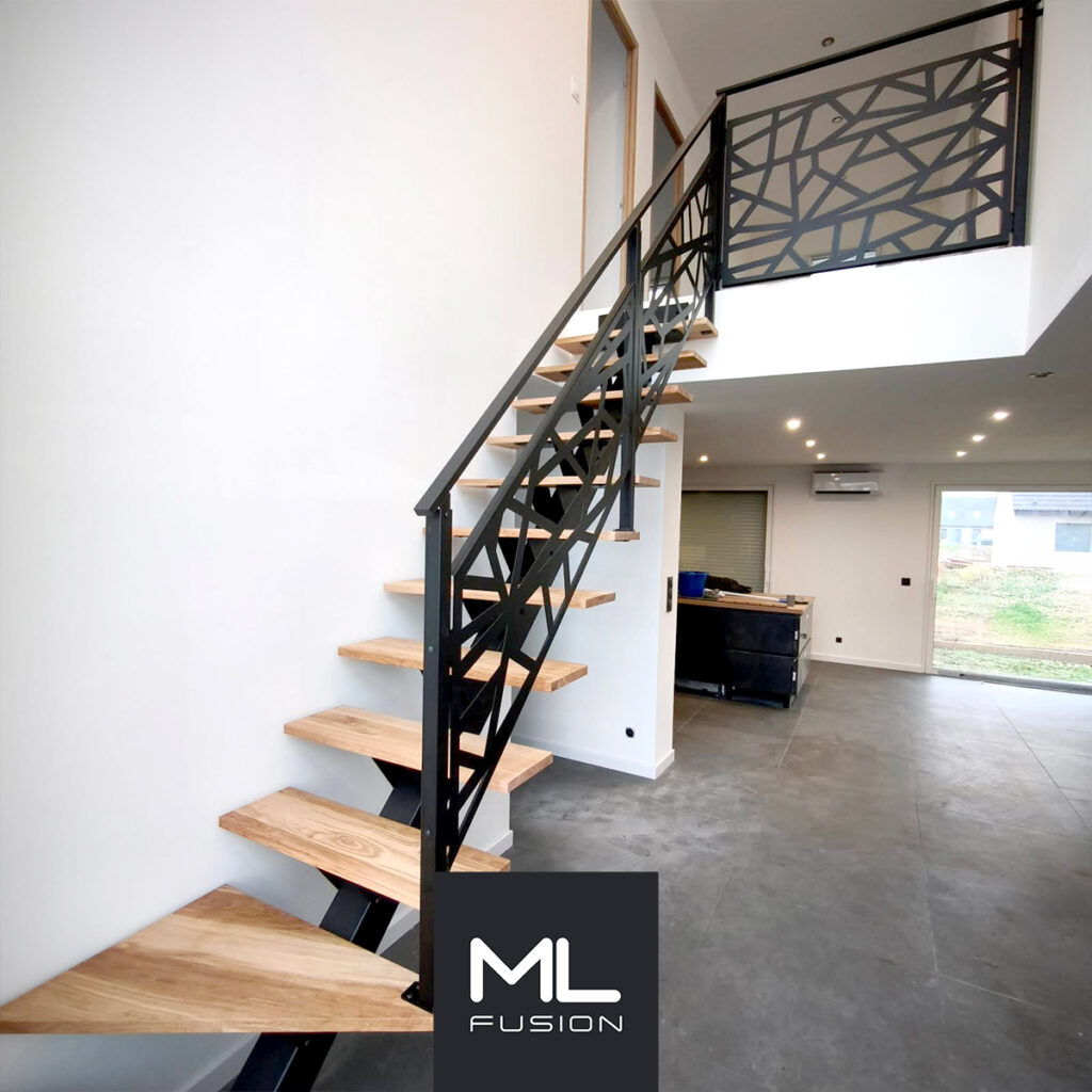 Escalier Quart tournant en chene brun