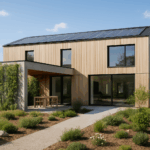 Générer une image d'un projet de design moderne et durable intégrant des éléments écologiques et minimalistes, situé en Hauts-de-France.