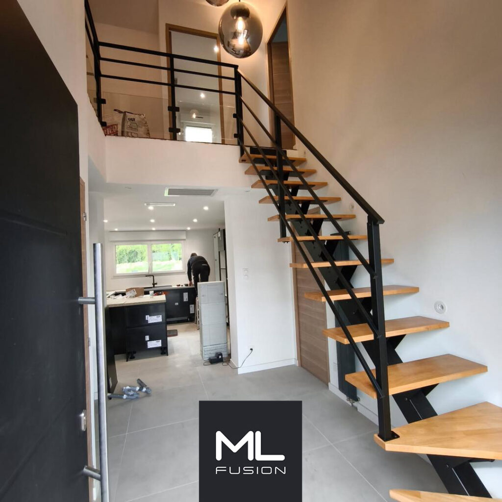 Escalier Quart tournant droit Arras vue de face