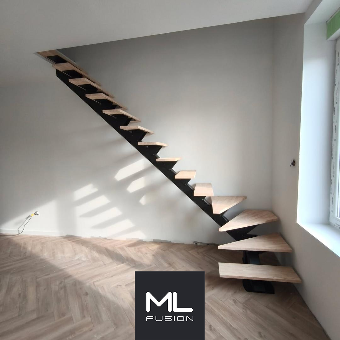 Escalier Stael droit avec quart tournant bas – Installation à Valenciennes