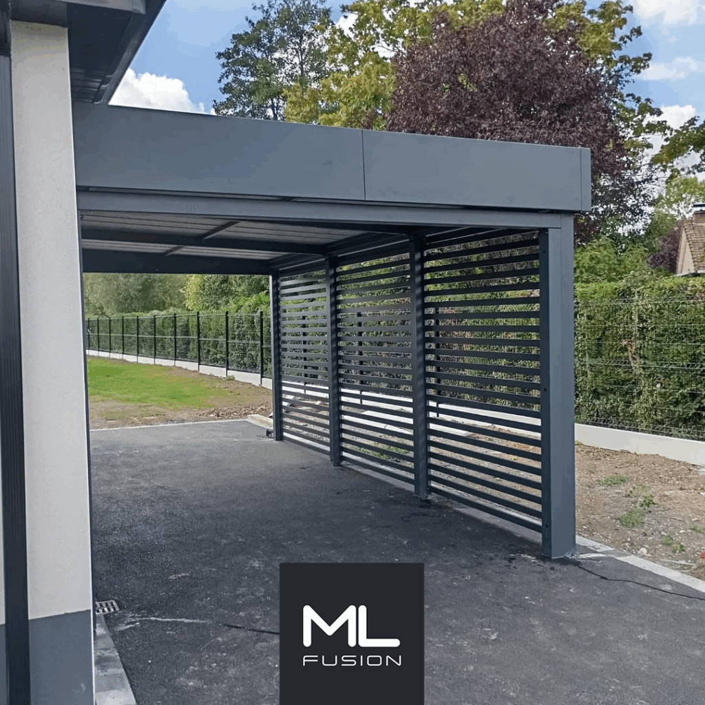 carport aluminium semi fermé Béthune