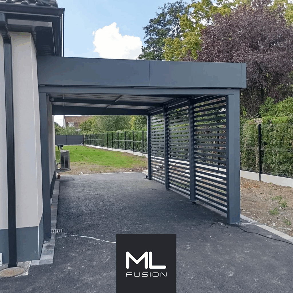 carport aluminium semi fermé Béthune