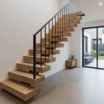 une image d'un bel escalier sur-mesure dans une maison moderne à Lille