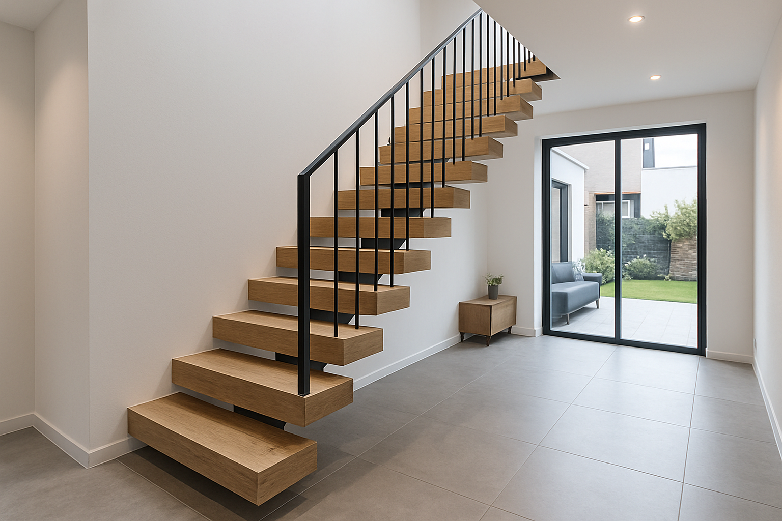 une image d'un bel escalier sur-mesure dans une maison moderne à Lille