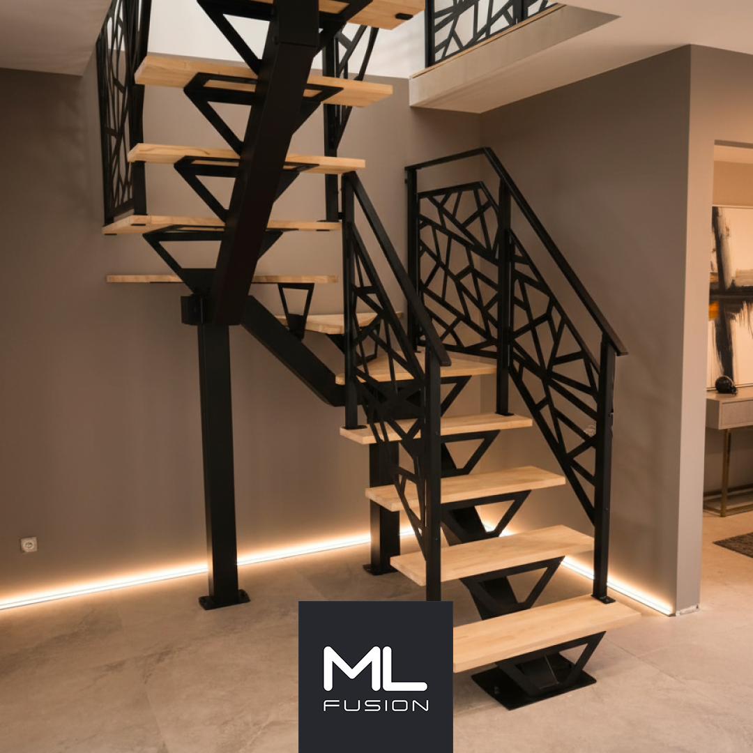 Escalier Miro quart-tournant bois & métal à Lille