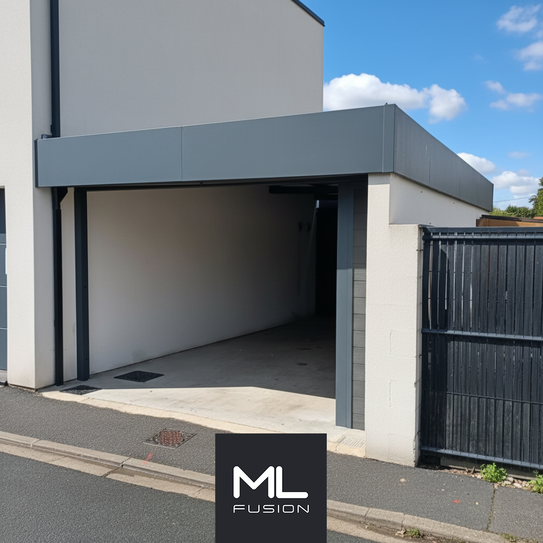 Carport semi-fermé moderne en aluminium à Lille