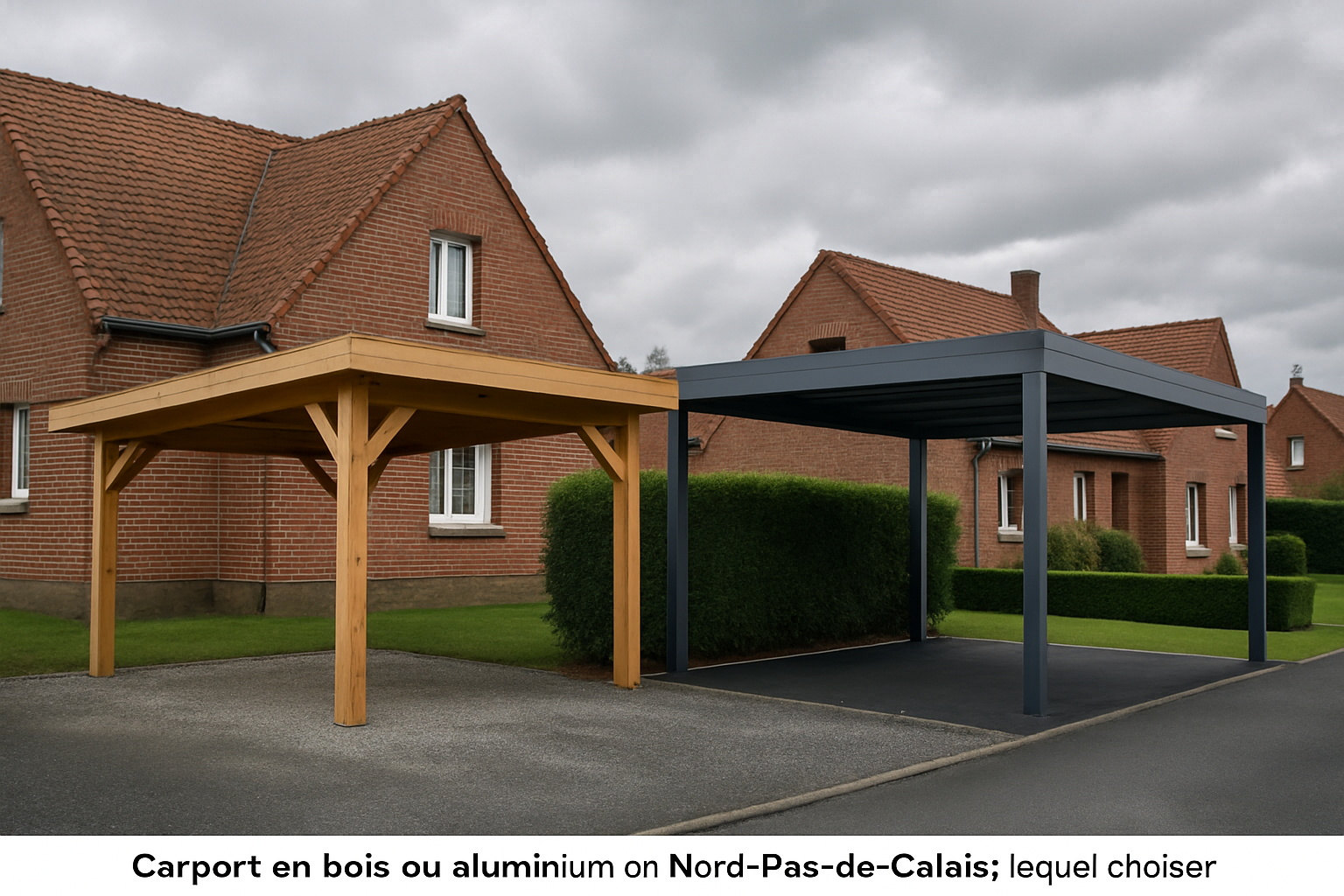 Carport en bois ou aluminium dans le Nord-Pas-de-Calais : lequel choisir ?