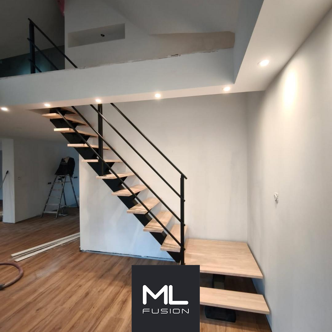 Escalier Staël en bois et métal installé à Armentières