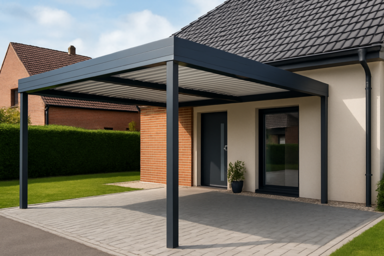 un carport sur-mesure moderne devant une maison à Lille
