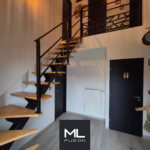 Escalier Stael quart tournant avec 2 marches bas.