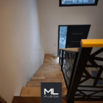 Escalier Stael quart tournant avec garde-corps en découpe laser