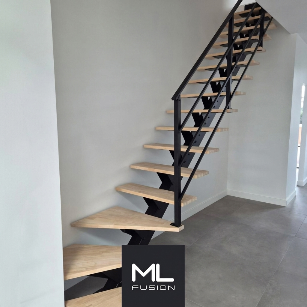 Escalier Stael droit avec limon central – Douai