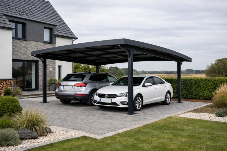 Illustration d'un carport autoportant dans une maison contemporaine en Hauts-de-France