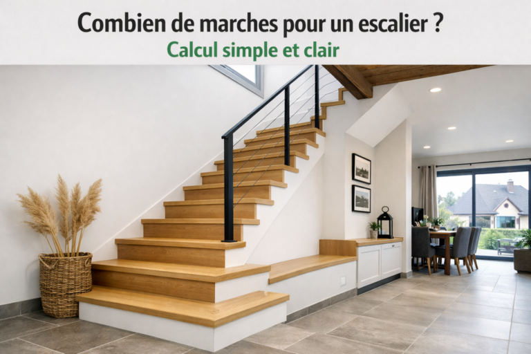 Un escalier moderne avec des marches clairement définies, adapté à une maison des Hauts-de-France